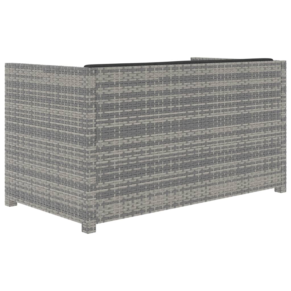 Salon de jardin meuble d'extérieur ensemble de mobilier 5 pièces avec coussins résine tressée gris