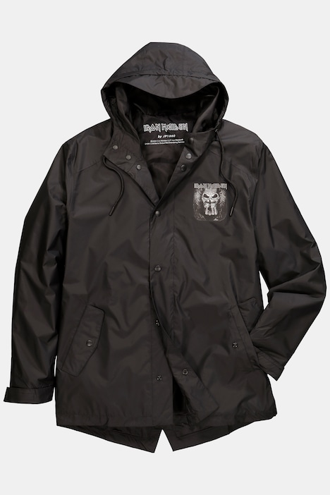 Regenjacke, Iron Maiden,  wasserabweisend, Kapuze, Zipper, leichtes Futter