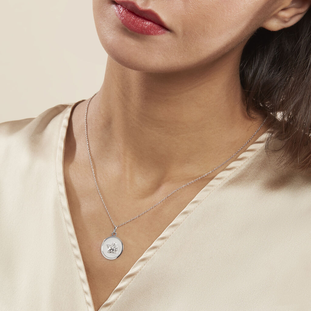 Pendentif Hannae Or Blanc