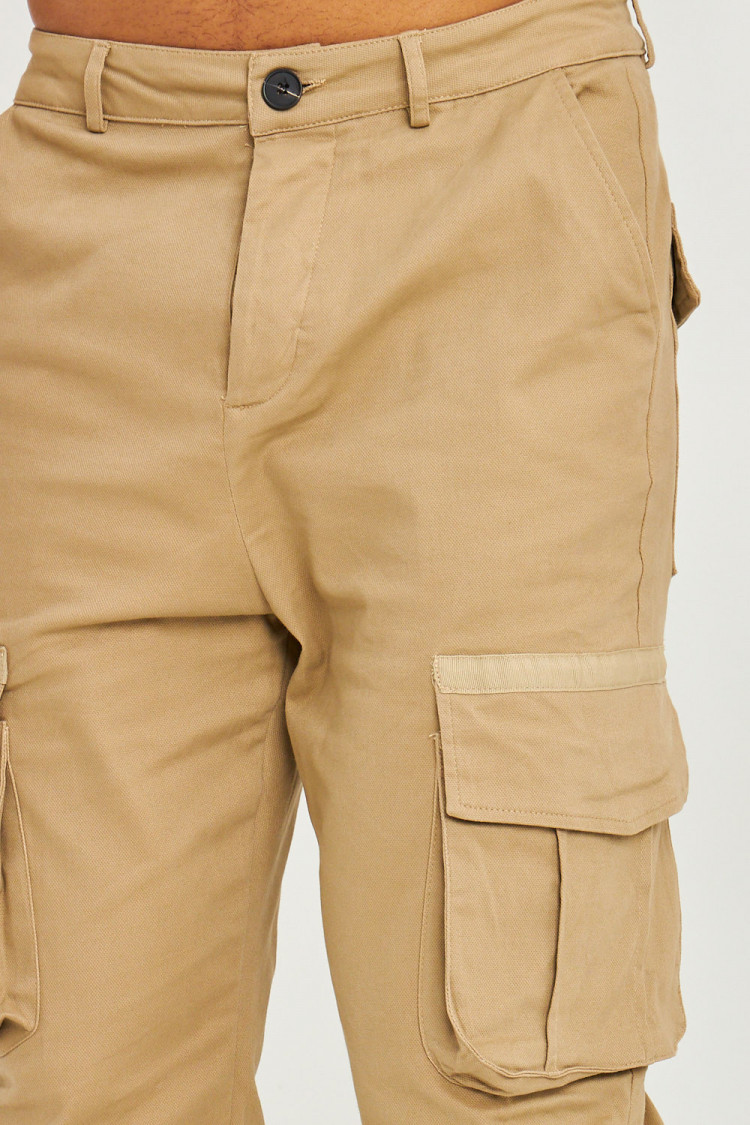 Joggerpant beige poches cargo