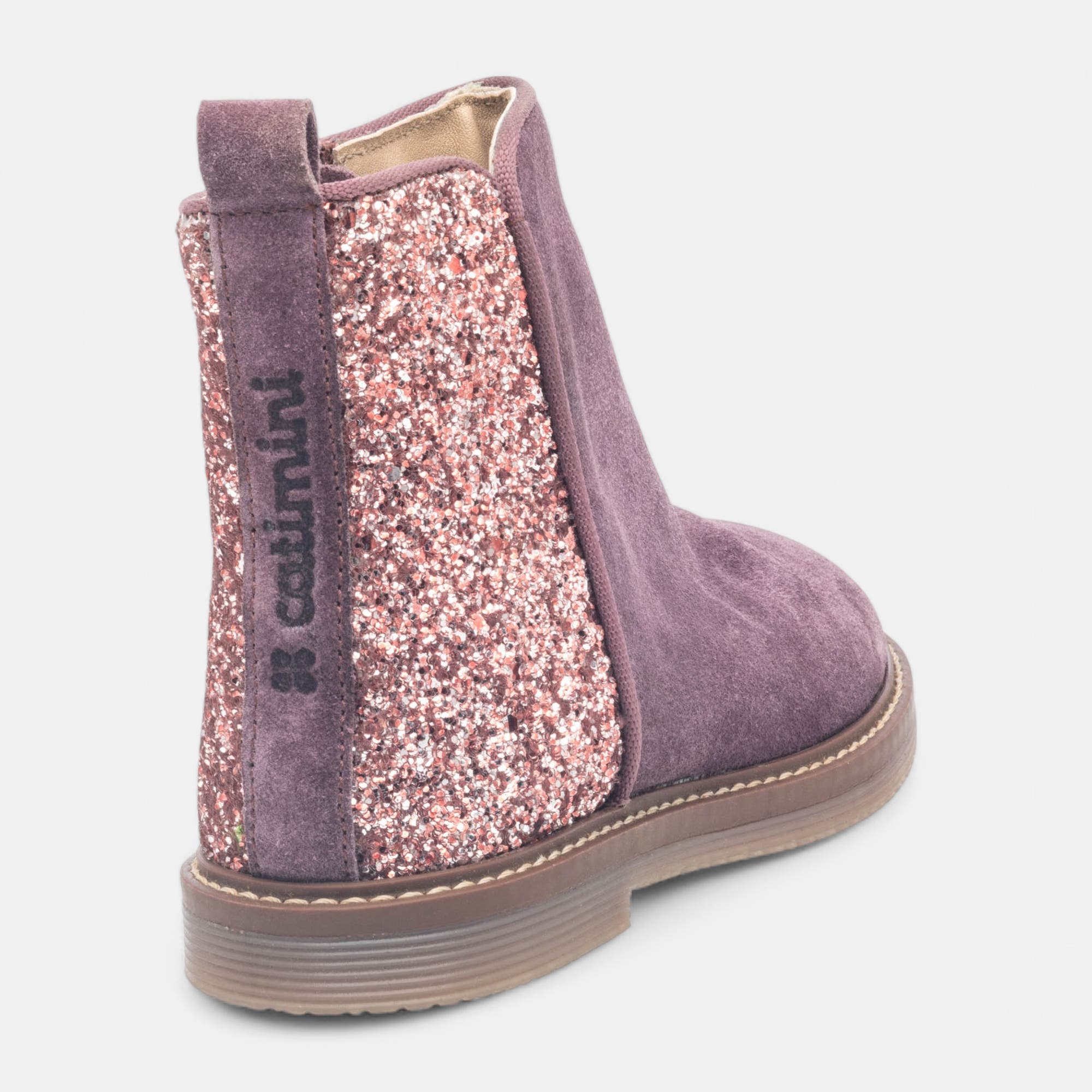 Bottines Fille en cuir violet