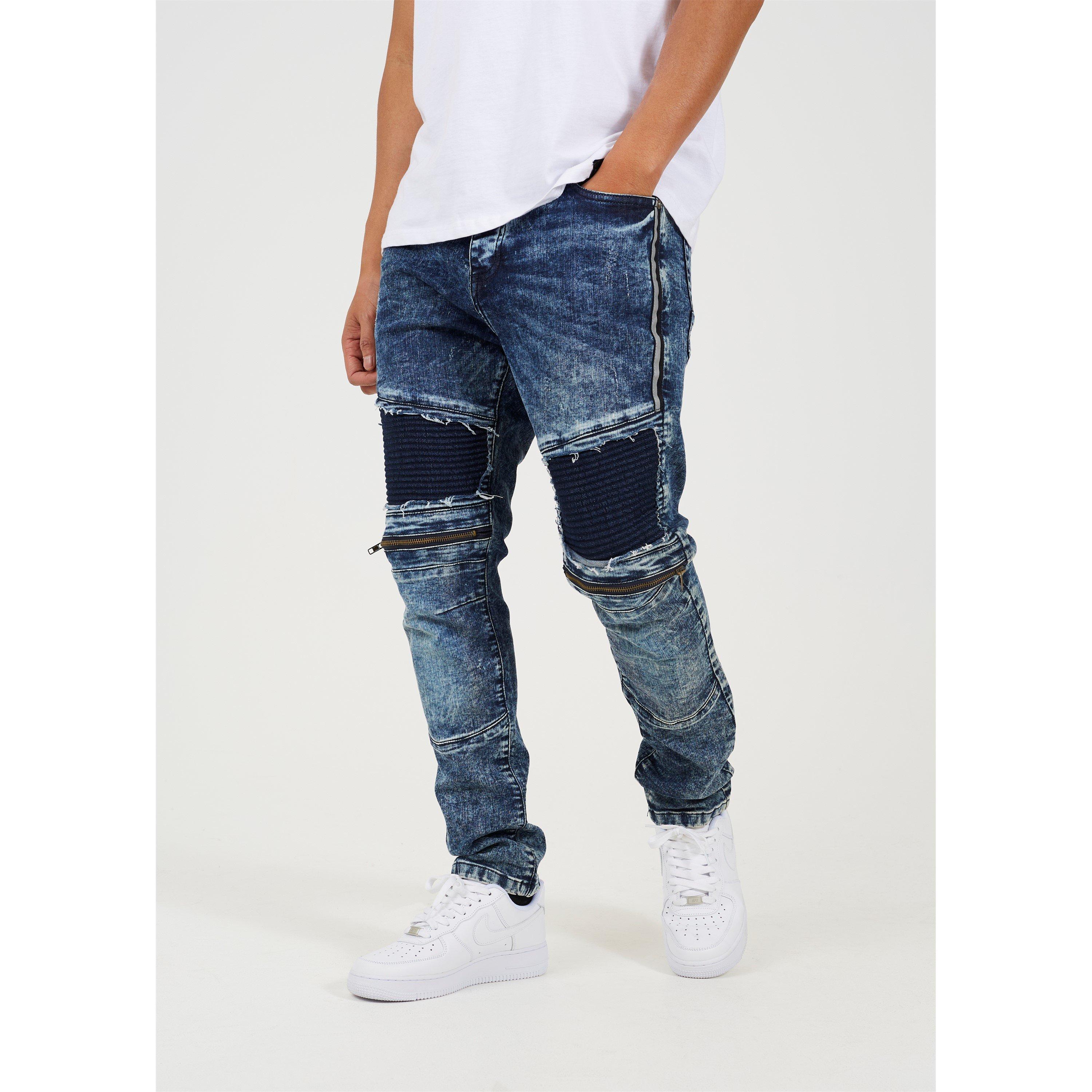 Brave Soul Blue Wash Biker Jean