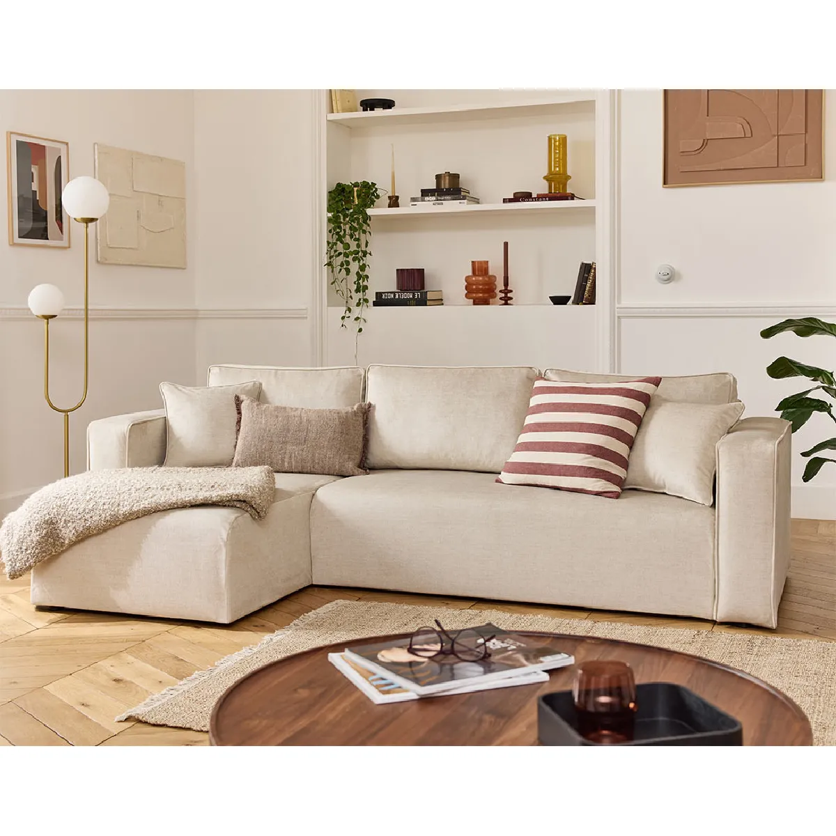 BestMobilier - Housse de velours Topaze - Beige