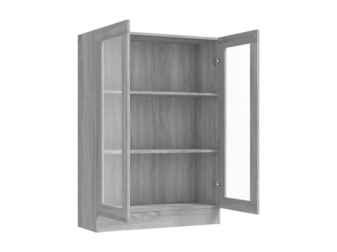 Armoire à vitrine Sonoma gris 82,5x30,5x115cm Bois d'ingénierie