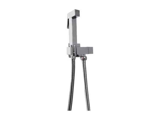 Douchette WC PAINI Cox carrée Chrome + support + flexible