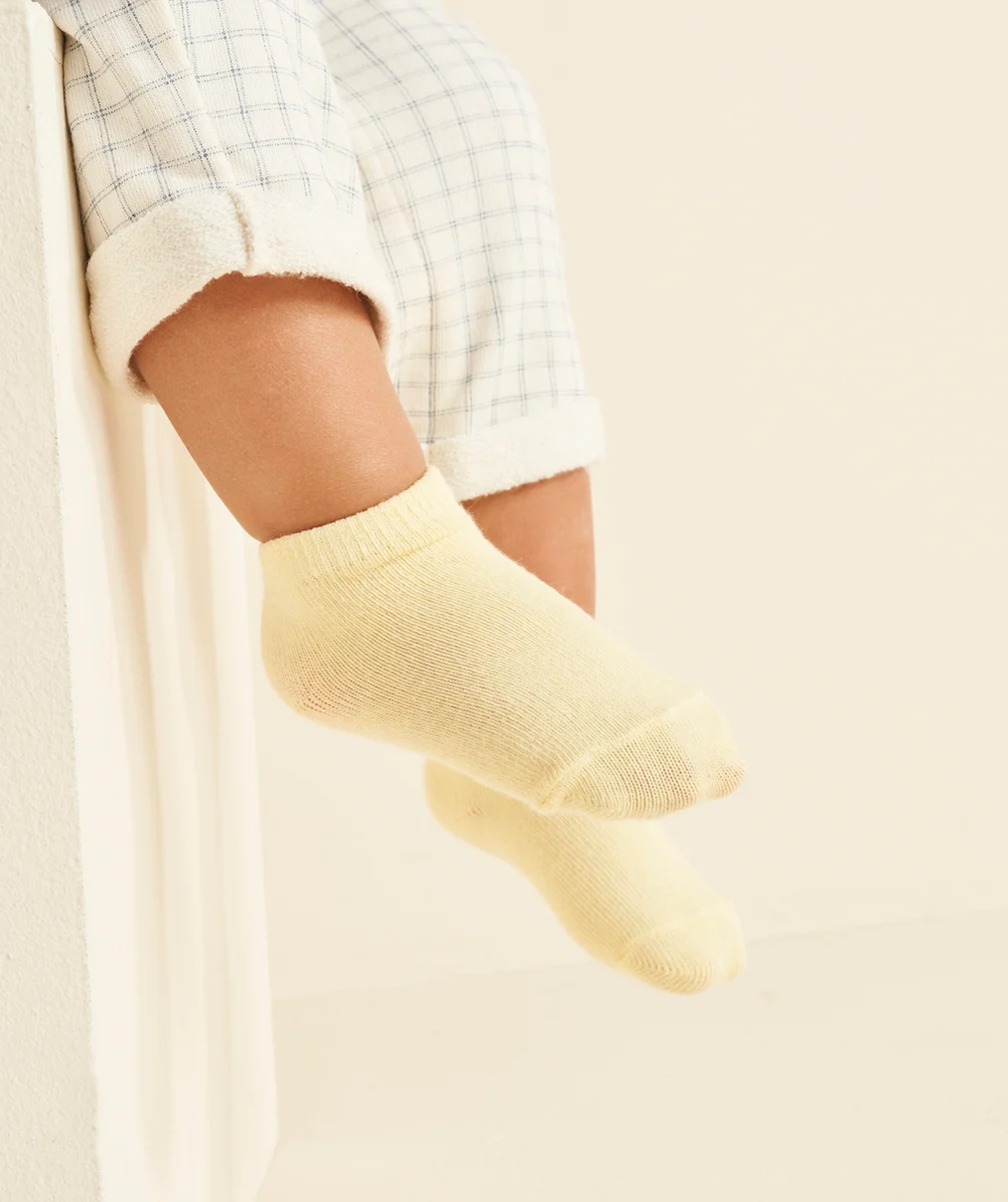 lot de 3 paires de socquettes bébé garçon jaune et vert thème savane