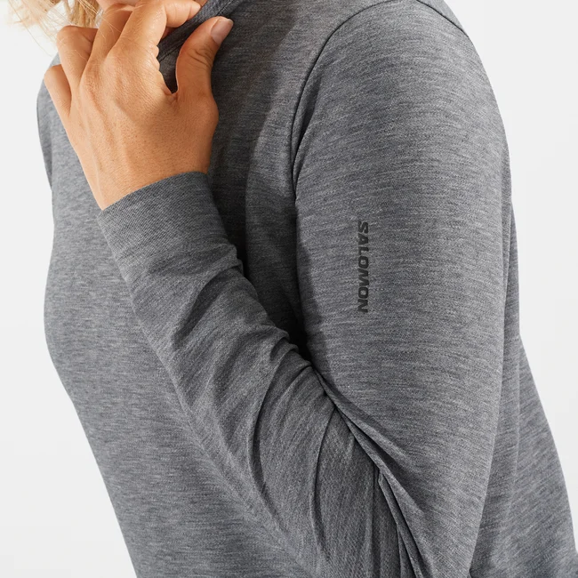 ESSENTIAL TENCEL  Langarmshirt Damen DEEPBLACK