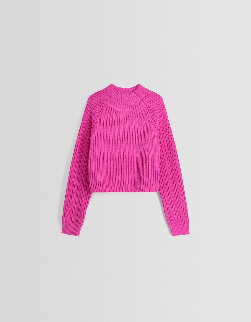 Suéter de chenille com gola alta