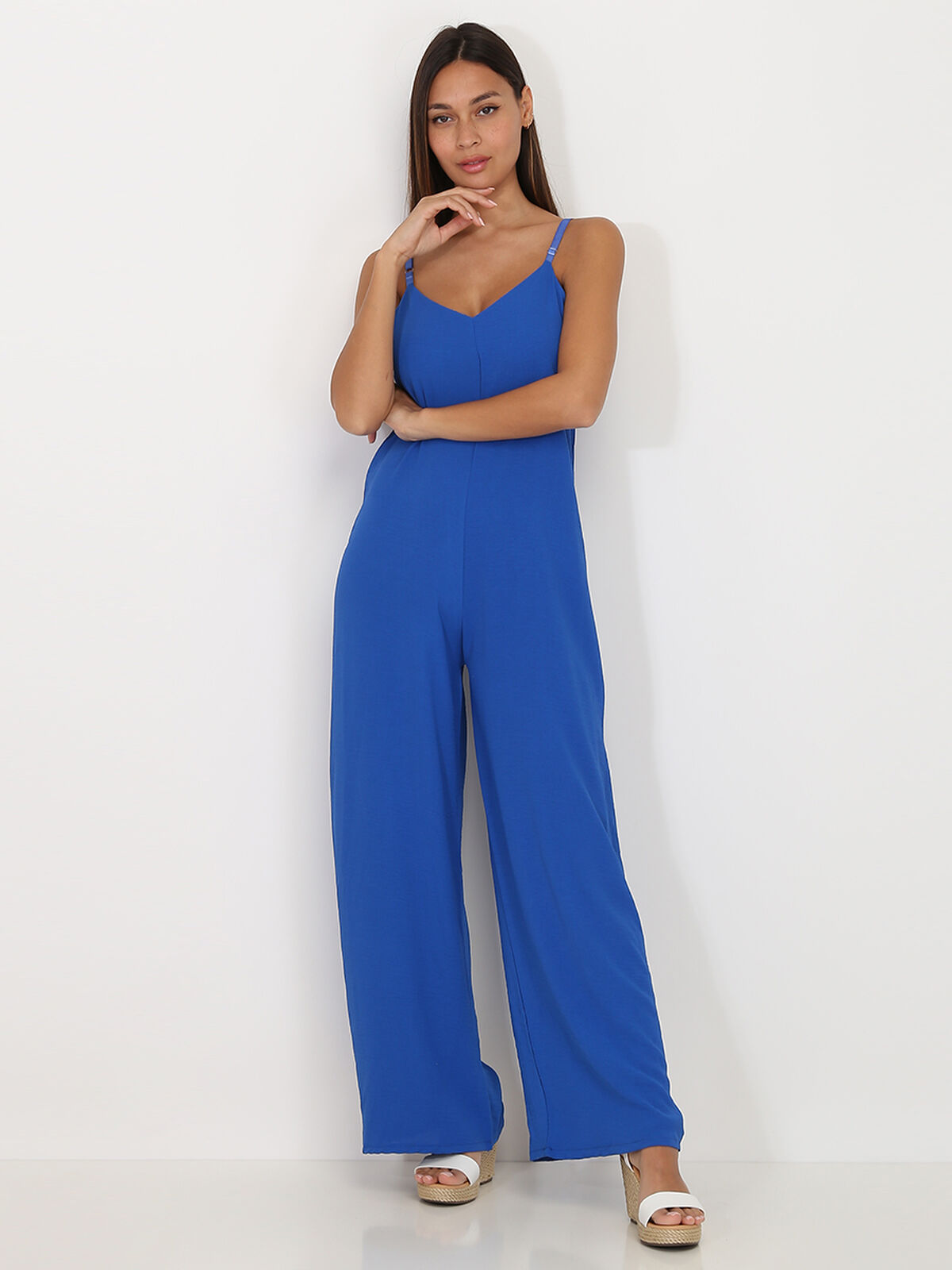 Combinaison fluide évasée- Bleu