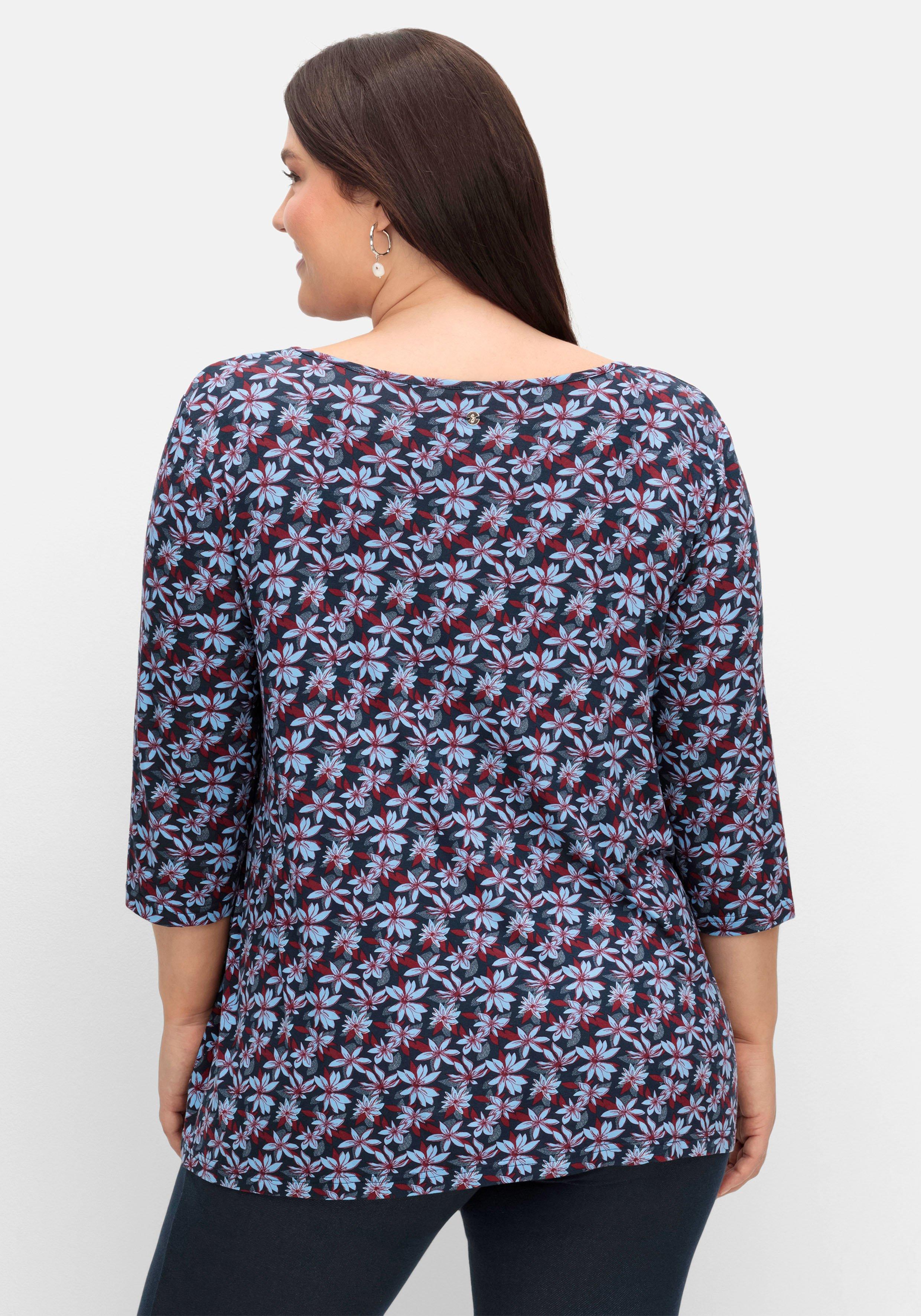 3/4-Arm-Shirt mit Cut-out am Ausschnitt