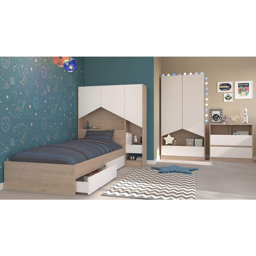 Parisot Kinderzimmer 5-tlg. Shelter 2 Eiche Jackson - Weiß Eiche Jackson - Weiß