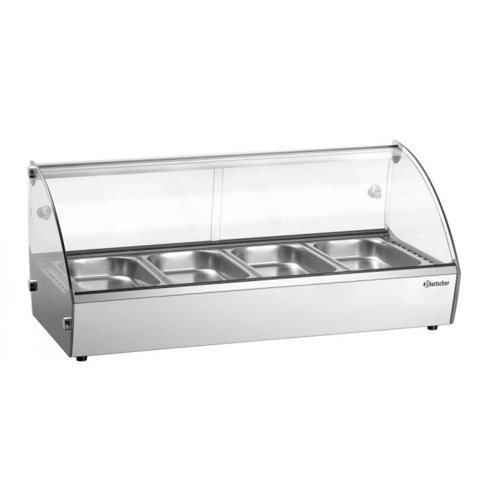 Bartscher Heiße Aufsatzvitrine R4 4 x 1/3 GN