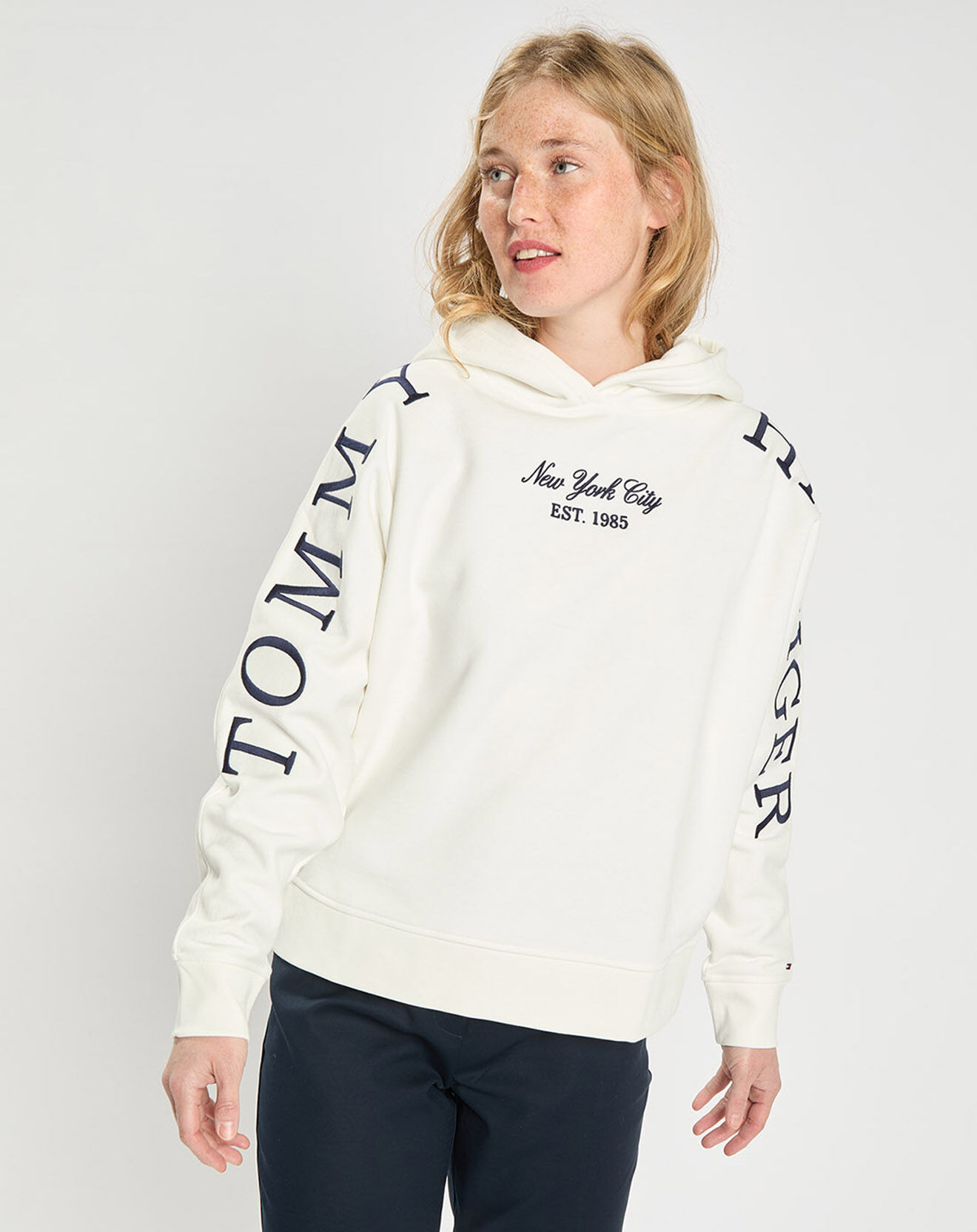 Tommy Hilfiger Sweat à capuche Arched écru
