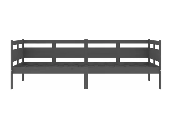 Lit de jour gris bois de pin massif 90x200 cm