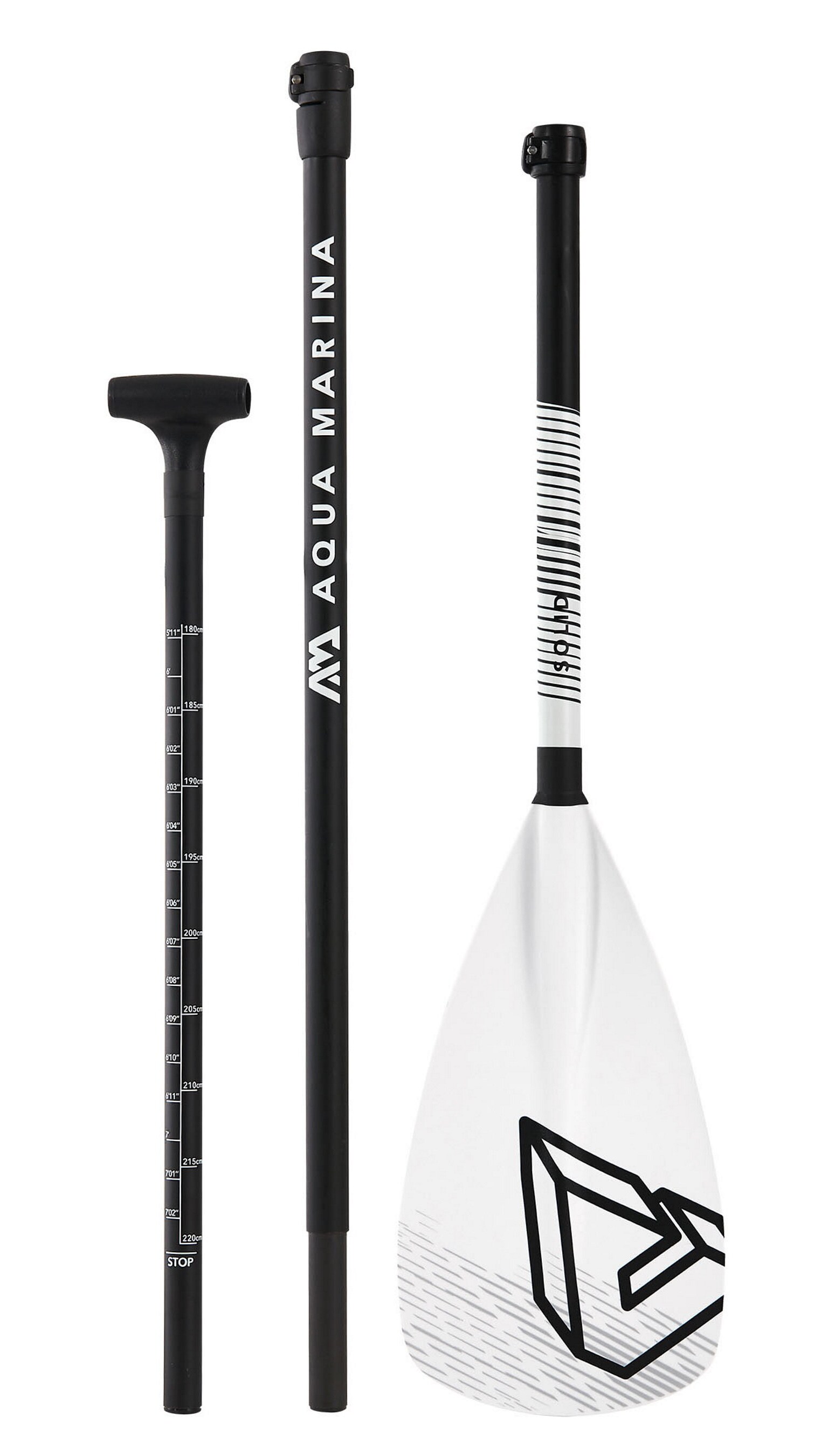 Aqua Marina Solid Paddle Fiberglas 3teilig Stand-Up Paddel verstellbar 180 -220