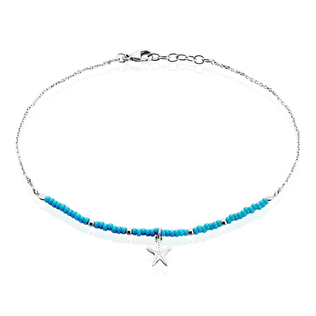 Chaîne De Cheville Argent Blanc Noga Miyuki