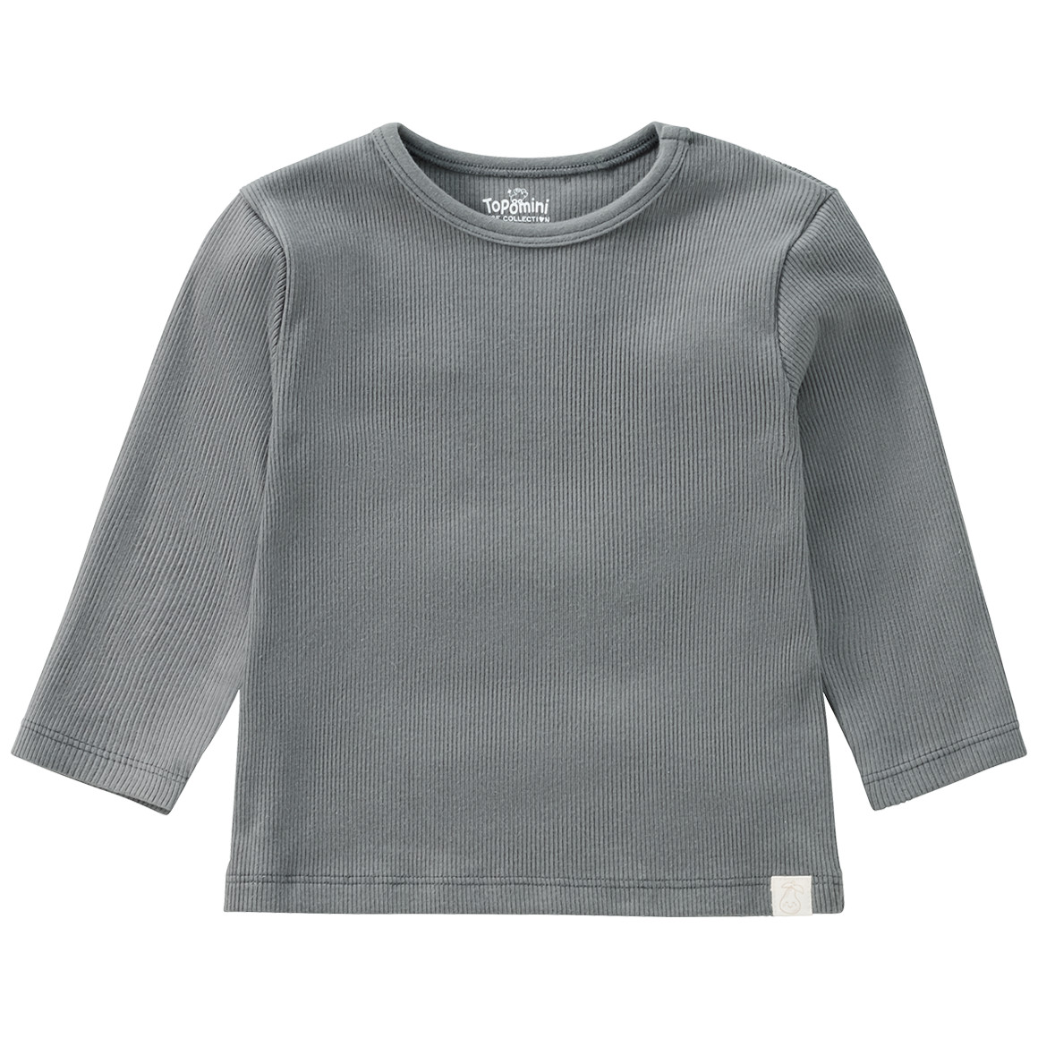Topomini Pure Collection Baby Langarmshirt mit Rippstruktur grau