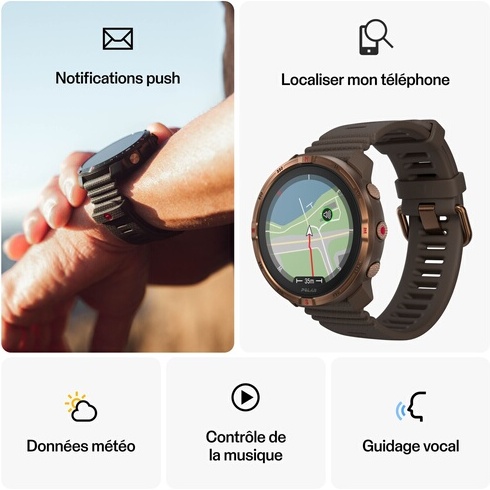 Montre connectée Polar Grit X2 Outdoor Marron