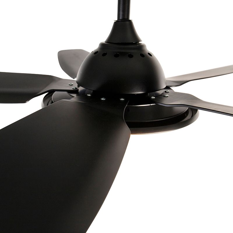 Plafondventilator zwart 130cm incl. LED dimbaar met afstandsbediening - Vifte
