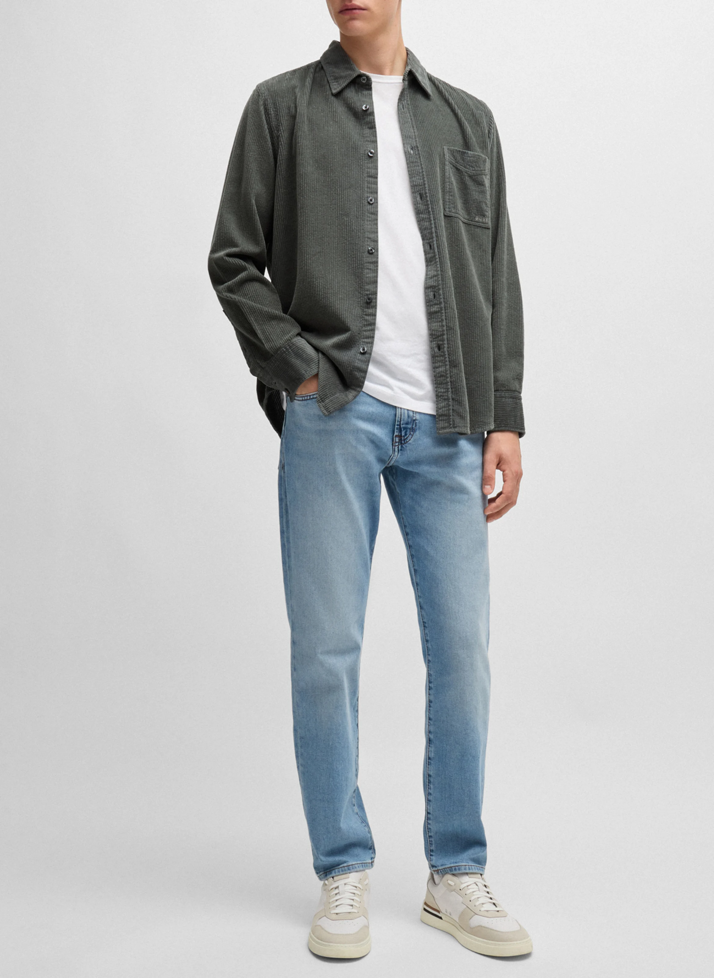 Chemise col classique en coton | Argent
