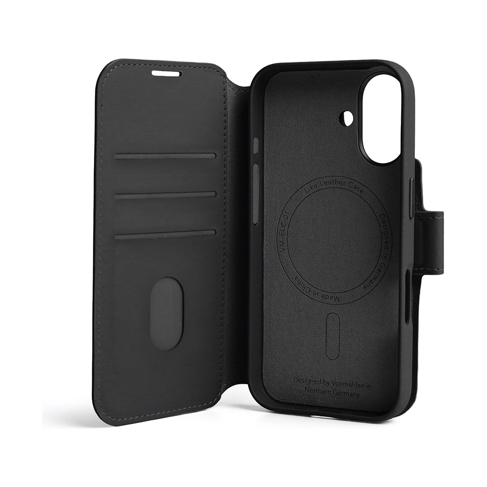 2in1 iPhone 17 MagSafe Vegan Folio Leder Tasche Flip Cover (LLF00005) - Braun
