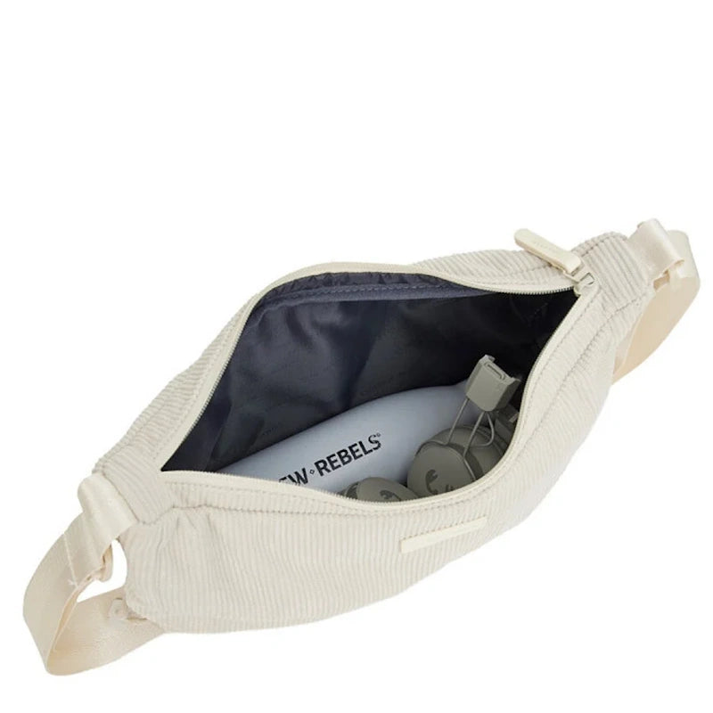 New Rebel Schoudertas Ribstof Beige
