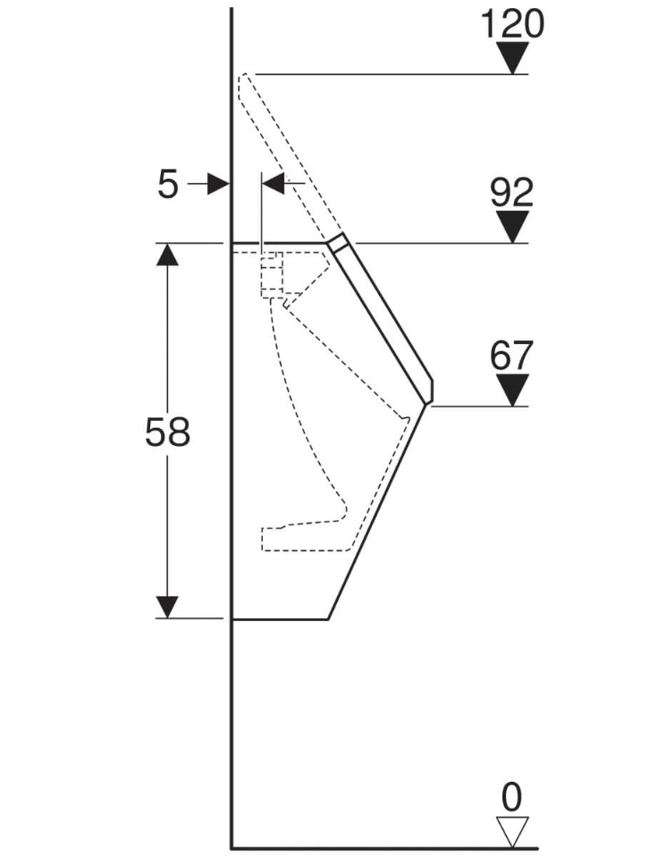 Geberit 300 urinoir type 92 met deksel en achterinlaat wit