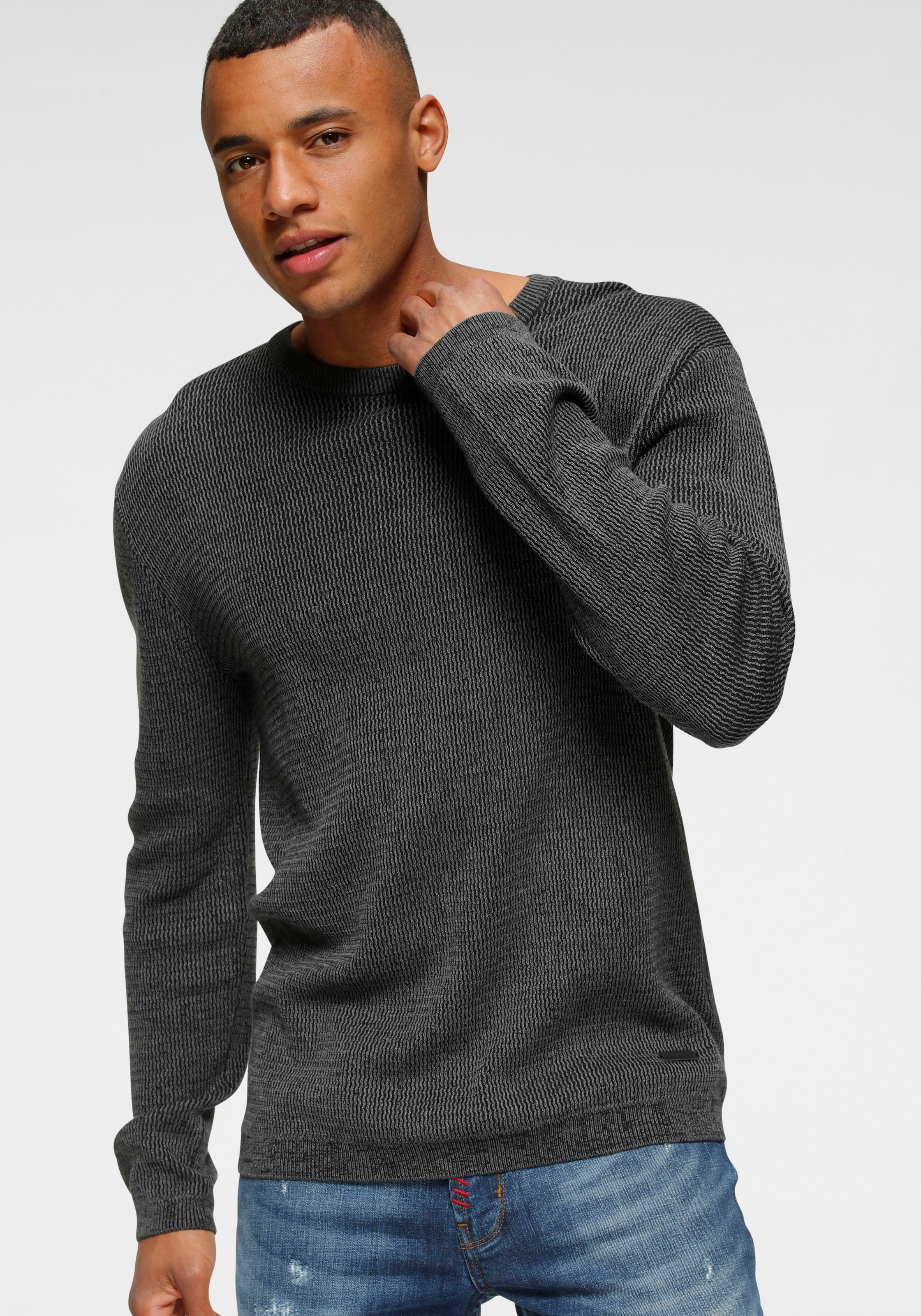 Bruno Banani Strickpullover , gewaschene Optik