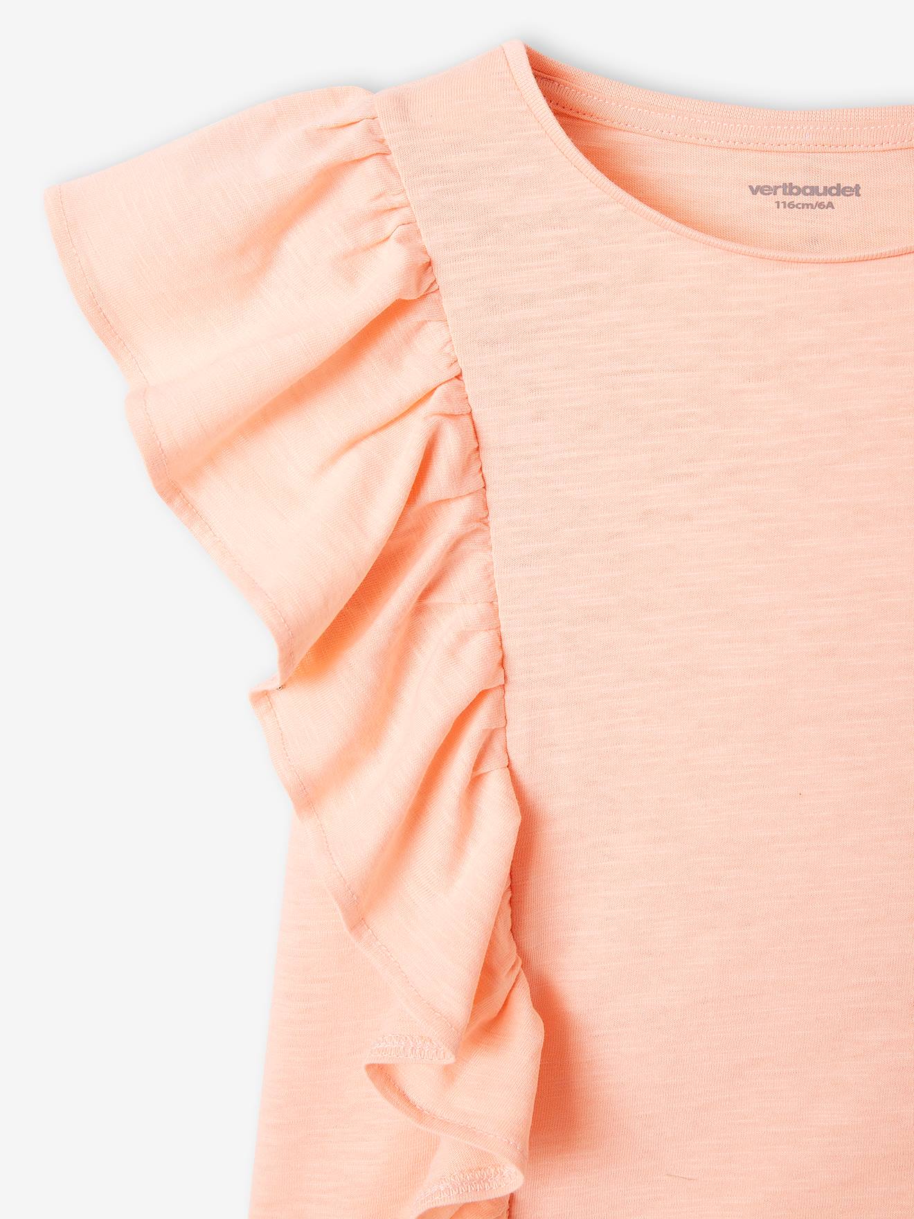 Camiseta com babados para meninas, verde salgueiro
