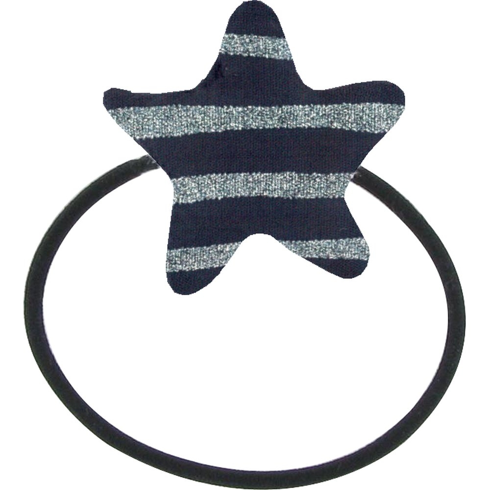 Elastique Cheveux Étoile Rayé Argent Marine