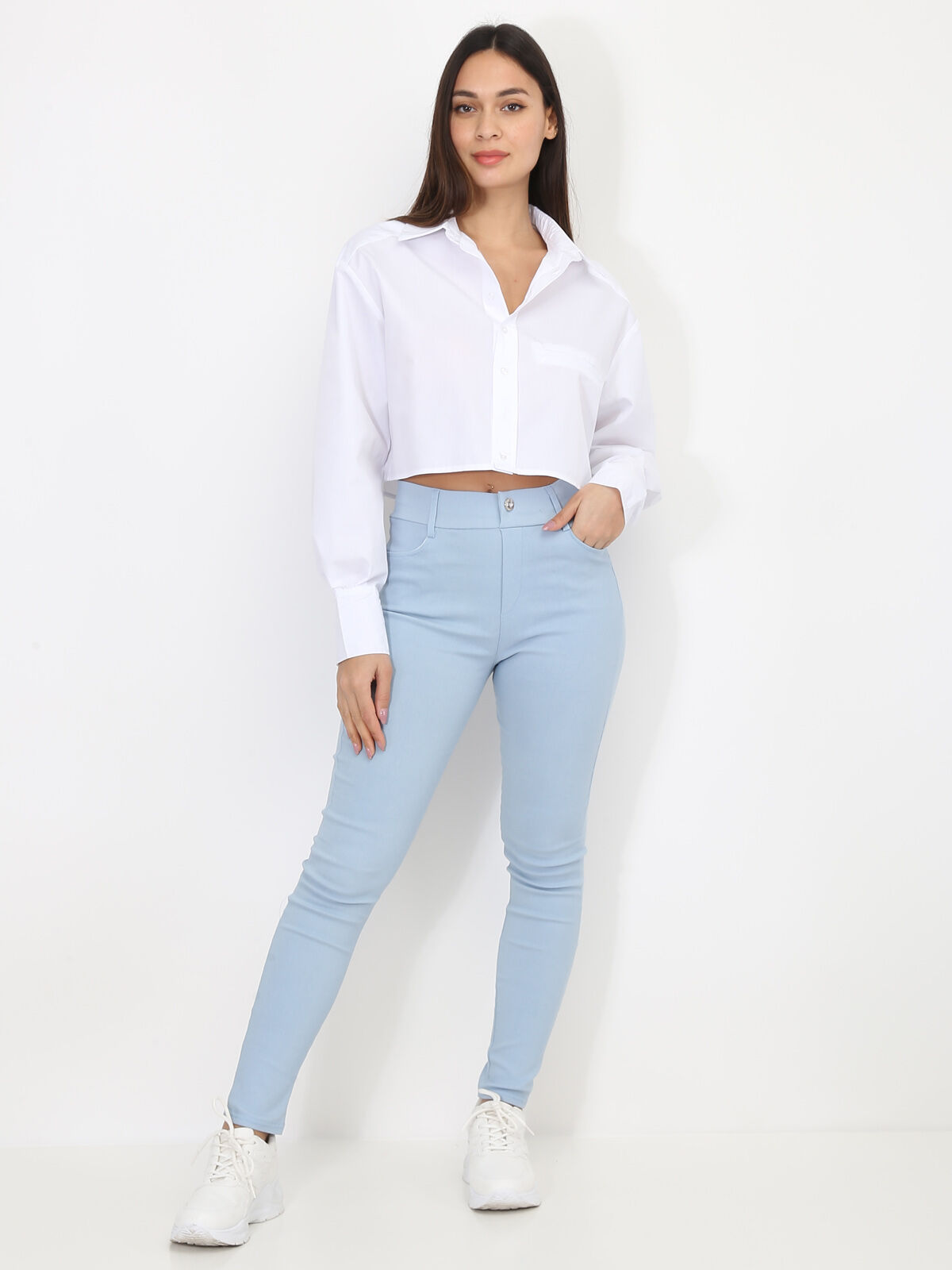 Chemise cropped et ample- Blanc