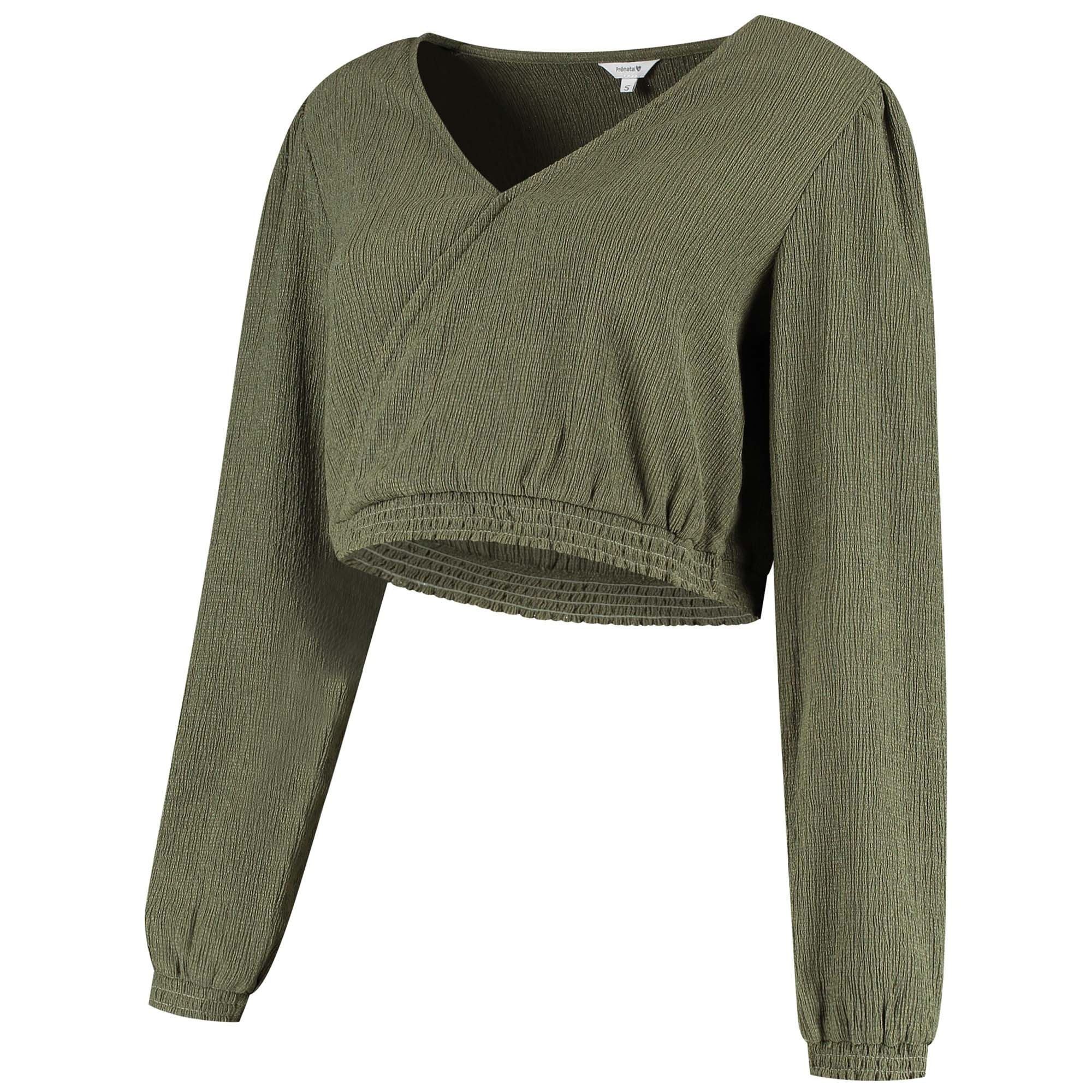 Prénatal zwangerschapsshirt lange mouwen effen groen