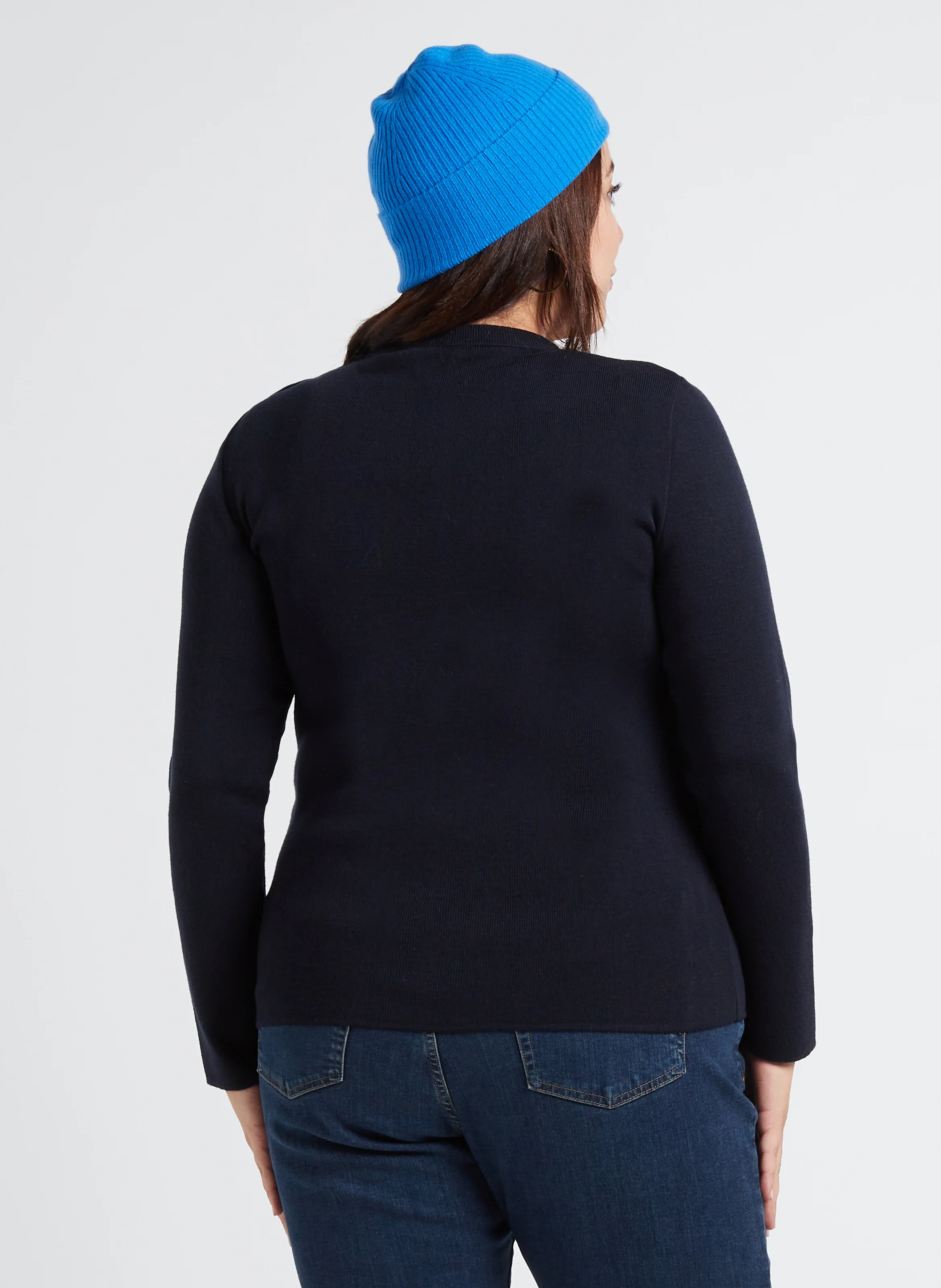 BRIAC - Pull col rond rayé en laine | Bleu