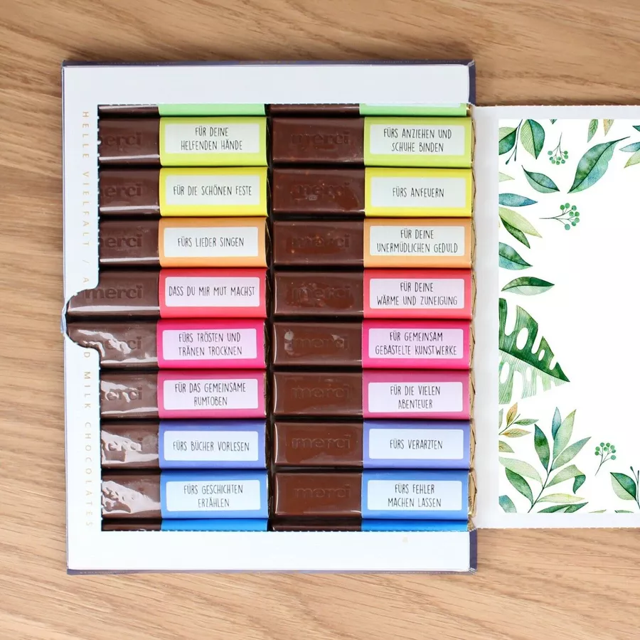 Nikima Papeterie AUFKLEBER SET - Merci Danke Floral Abschiedsgeschenk Kita Erzieher bunt