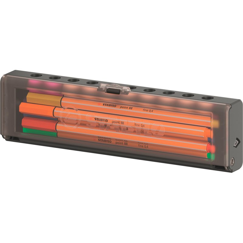 Stylo feutre Stabilo point 88 écriture extra-fine - Click box de 10 couleurs assorties