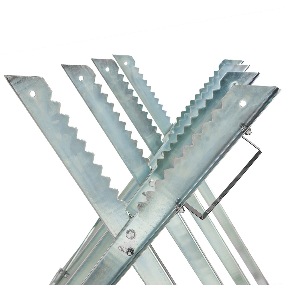 tectake® Holzsägebock, aus verzinktem Stahl mit 4 Stammhaltern, Belastbarkeit 200 kg, 84 x 80 x 80 cm