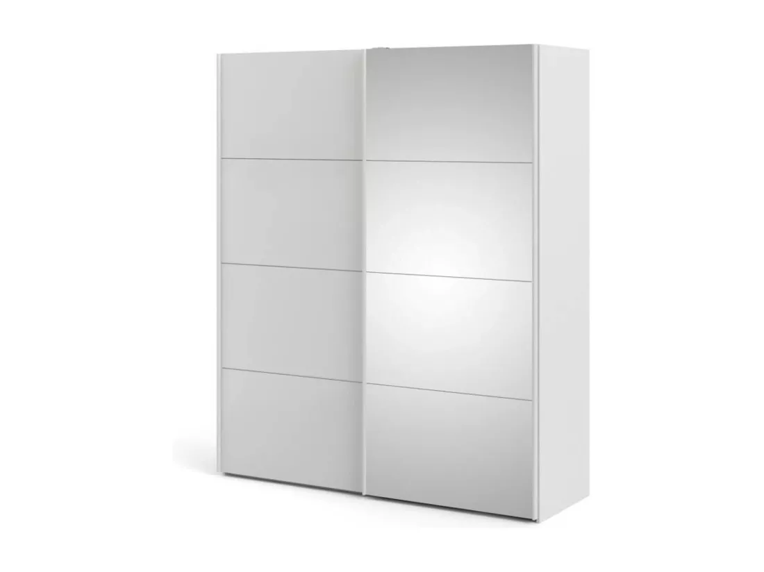 Garde-robe 2 portes Dstimpf, Meubles de chambre, Penderie de plain-pied, Placard à vêtements, 182x61 h220 cm, Blanc