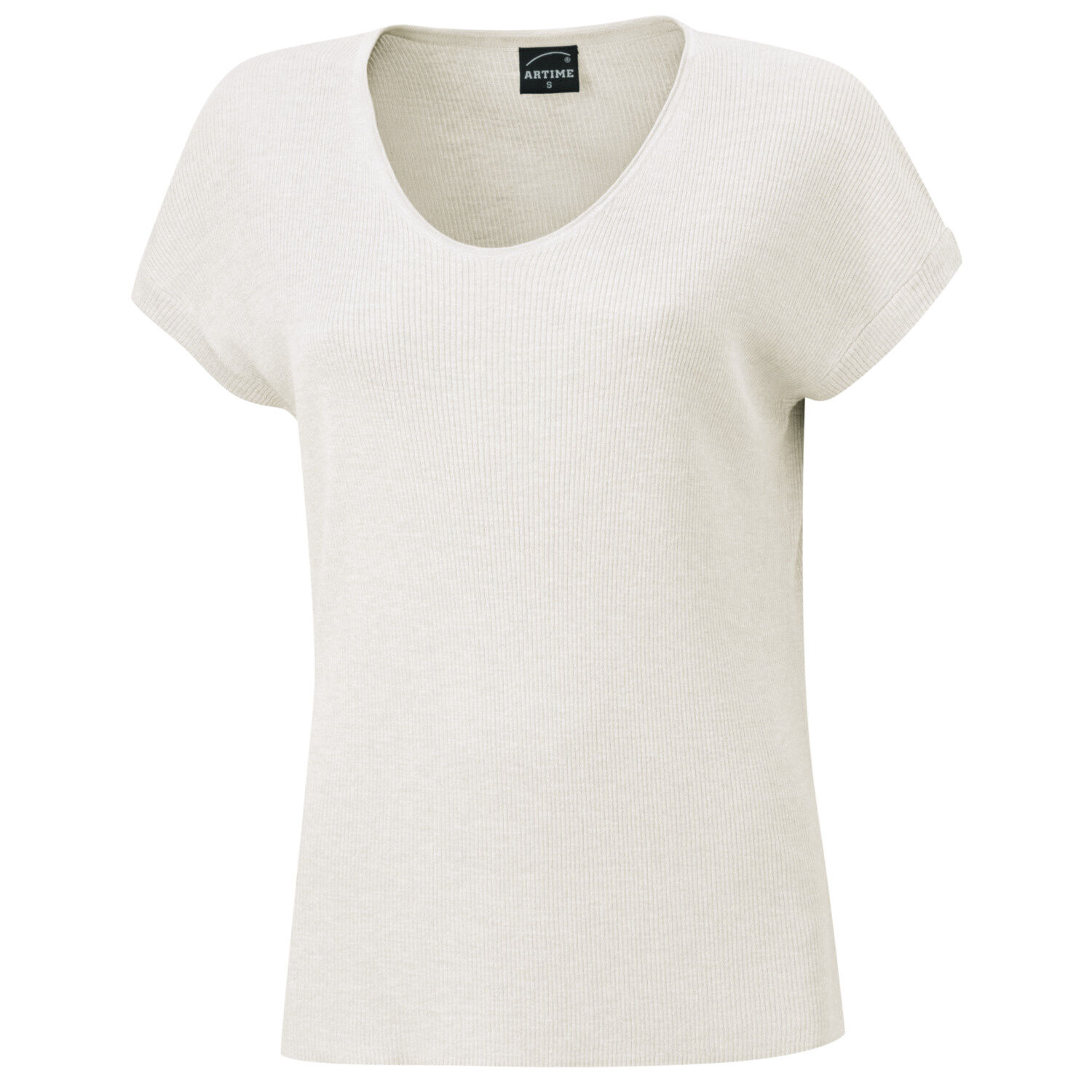Damen Feinstrick T-Shirt mit Lurexgarn