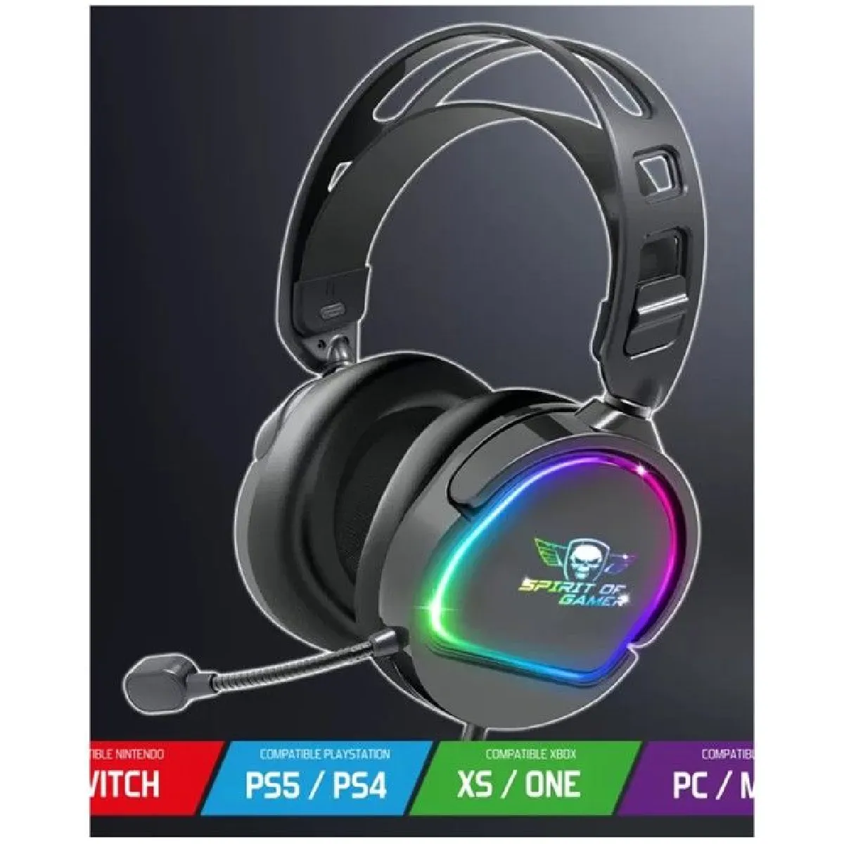 Spirit of Gamer Casque PRO-H6 LEDS RGB