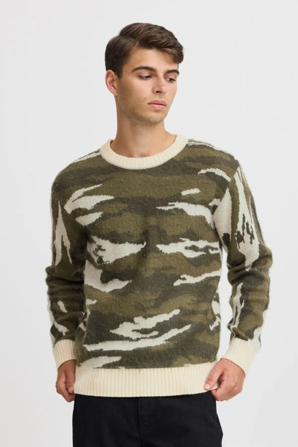 Casual Friday CFKLAES camo knit Deep depths