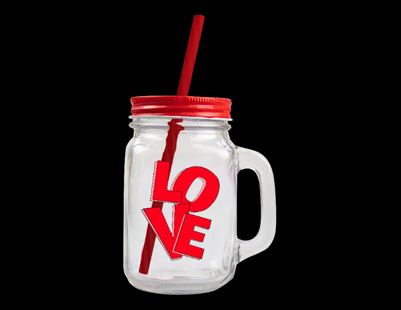 Jarro com Palhinha Cap. 450ml - Valentine