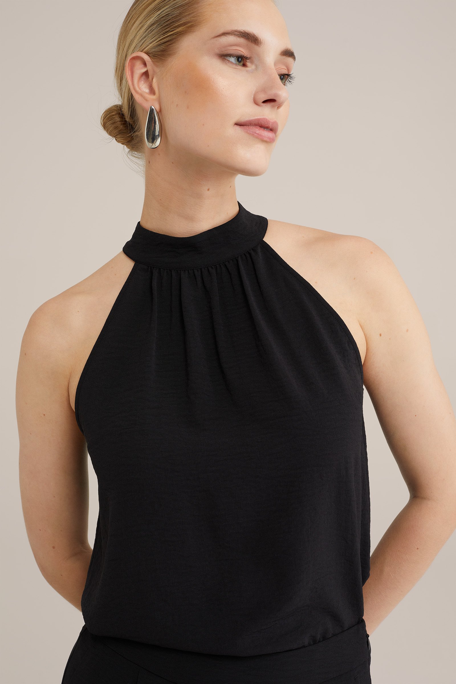 halter top WE Fashion Zwart