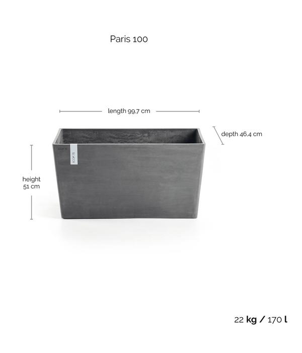 Ecopots Kunststoff-Kasten Paris, rechteckig
