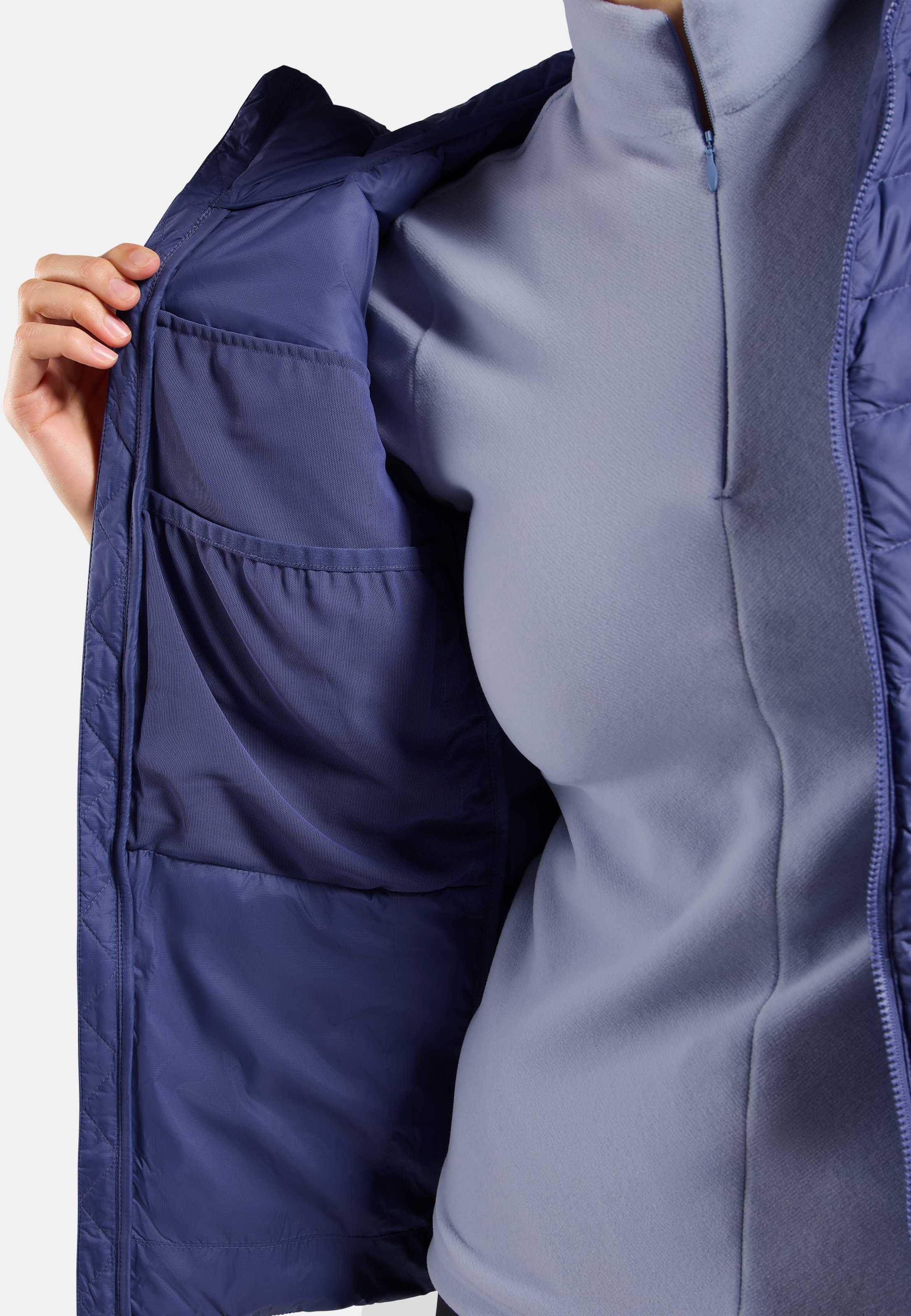 Kompakte X-Alp Daunenjacke mit Kapuze 2.0 in Skipper Blue