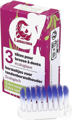 Lamazuna Têtes Pour Brosse À Dents Écologique Extra Souple 3 Pièces