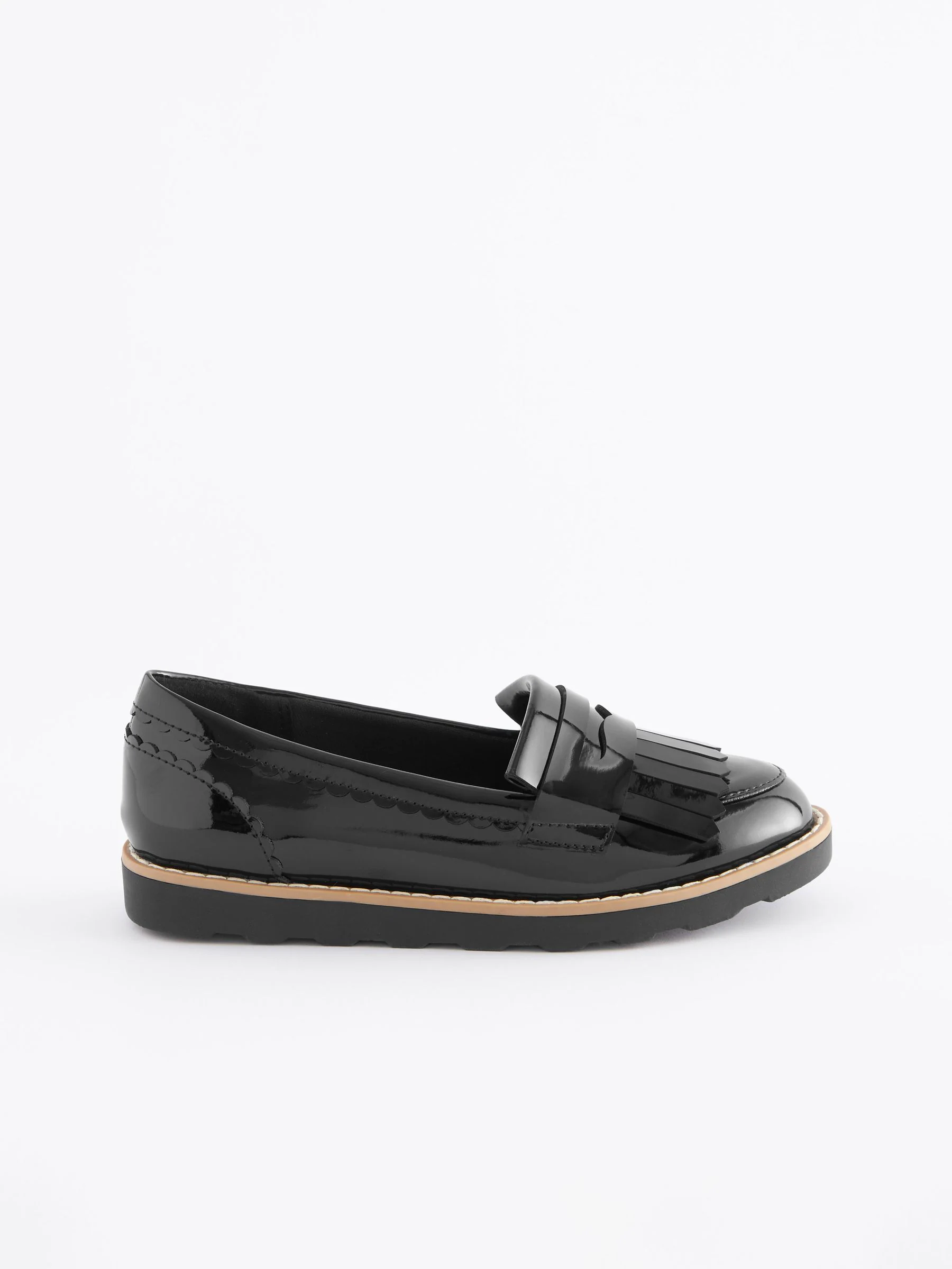 Zwart lak - Schoolloafers met kwastjes