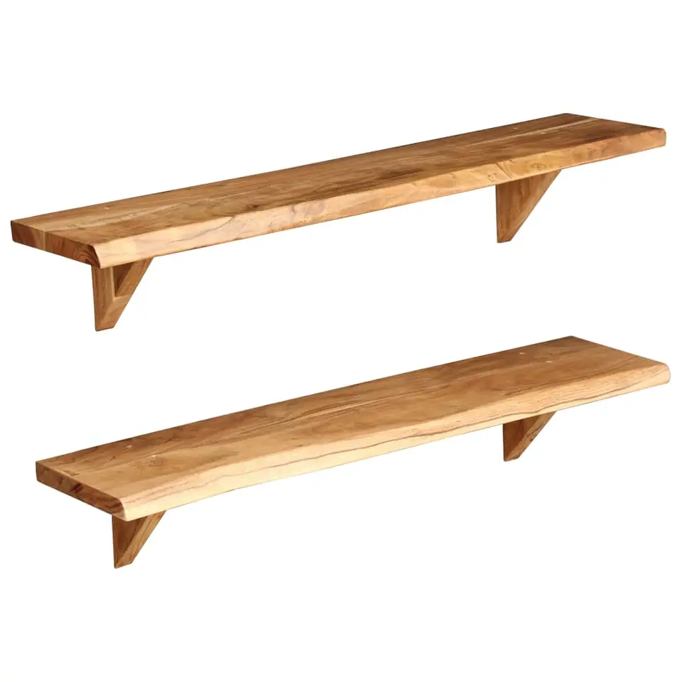 vidaXL - Wandplank - Bruin - Hout - 90 x 20 x 18 cm - 2 stuks