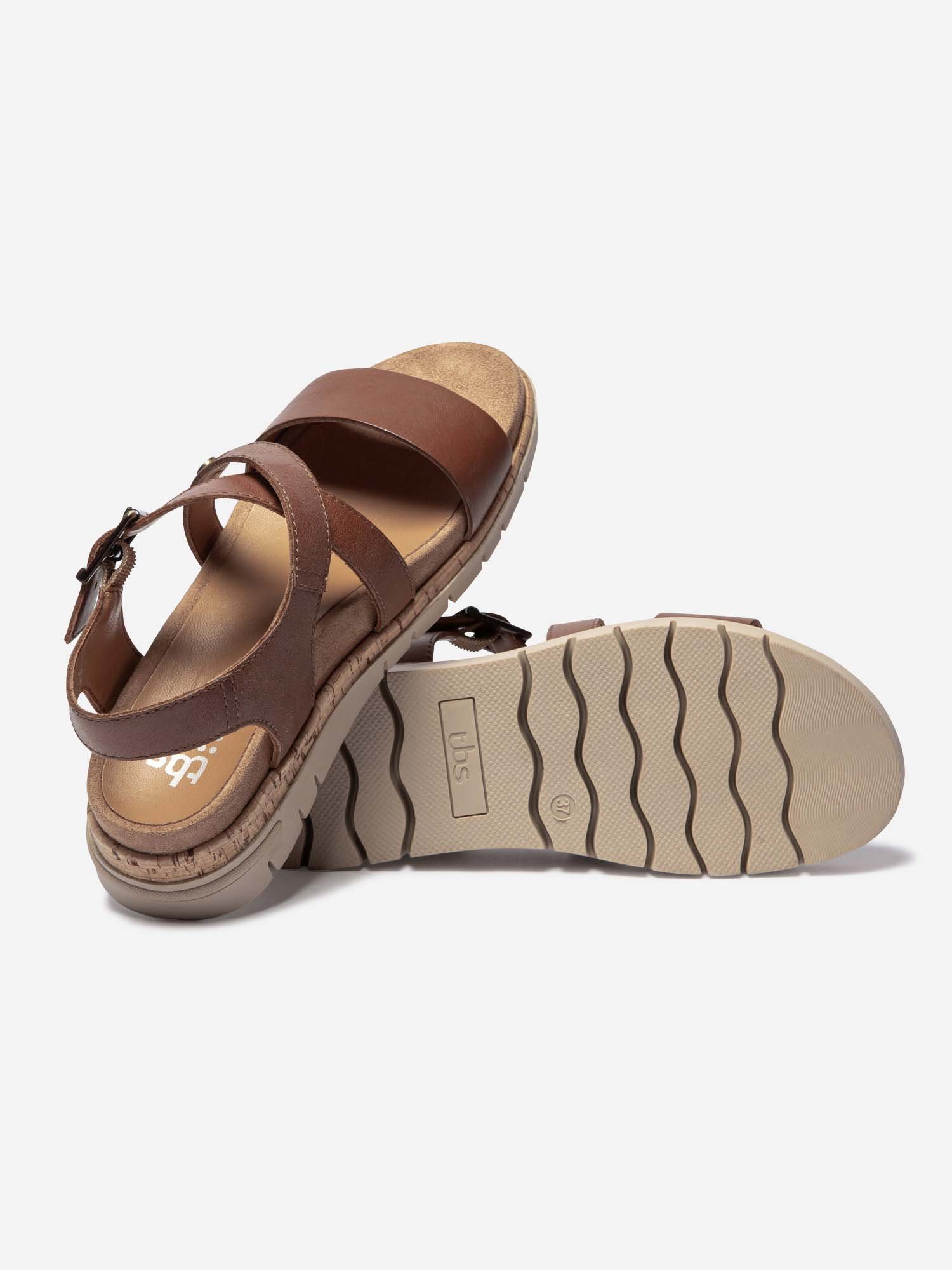 Sandales Femme Semelle Mi-Haute Cuir Marron