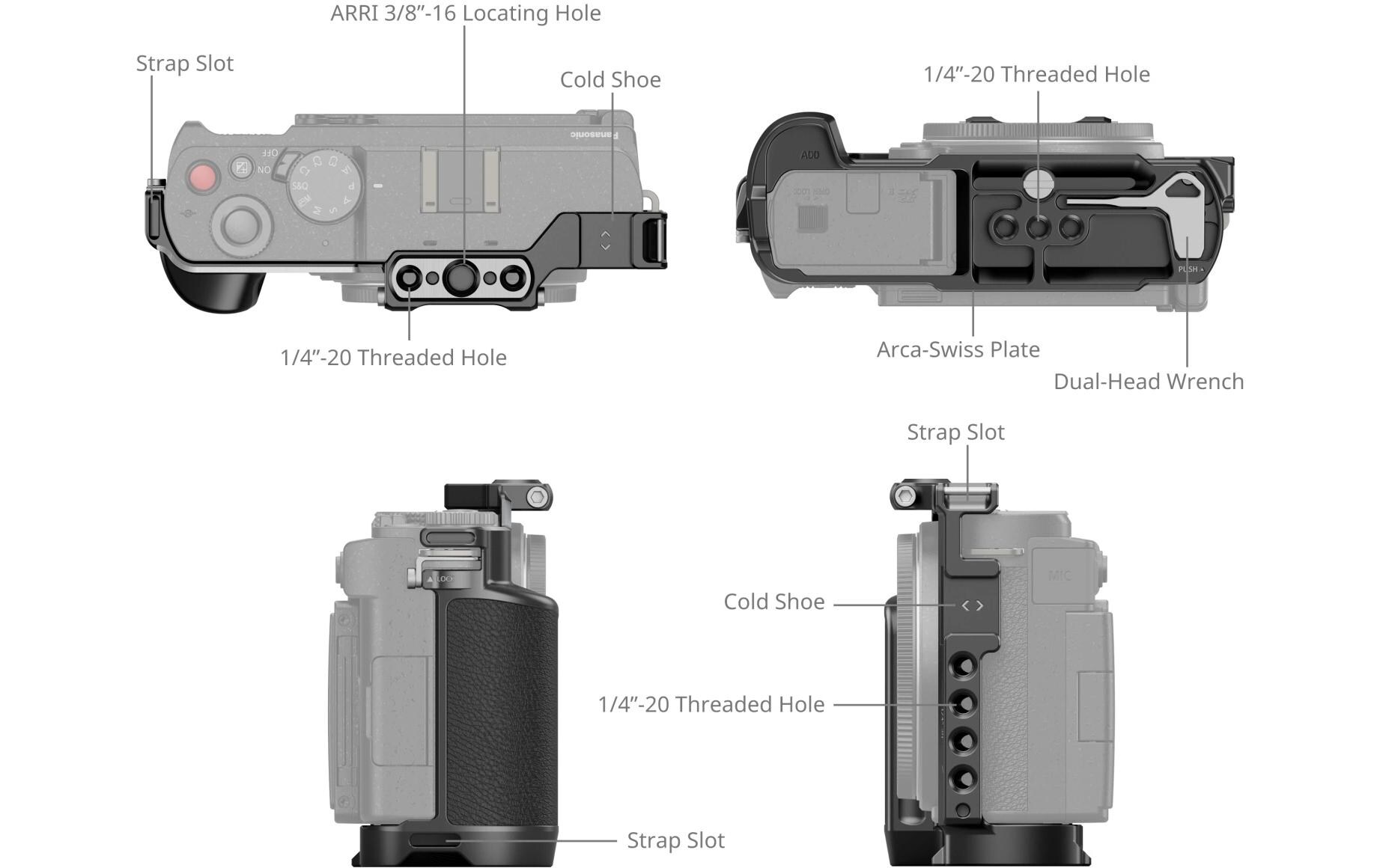 Cage für Panasonic LUMIX S9Schützt die Kamera und bietet Anschlussmöglichkeiten