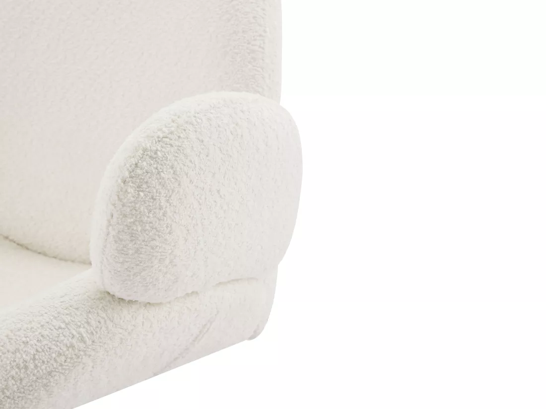 Fauteuil pivotant en tissu bouclette blanc ATORCO